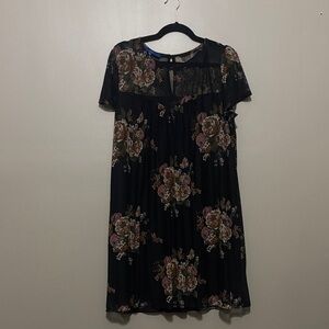 Apt. 9 Black and Brown Floral Mini Dress - Fits more like XL